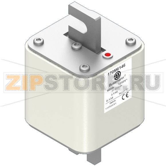 Предохранитель, 900 A, AC 1250 В, 100 кА, size 3, 76x90x139 мм, aR, DIN, IEC Eaton FUSE 900A 12 