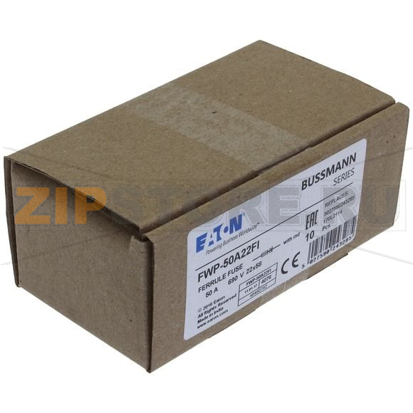 Предохранитель, 50 A, AC 700 В, 200 кА, 22x58 мм, aR, UL Eaton 50A 690V 22X58 INDICATED 22x58MM 