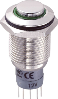 Кнопка антивандальная 250 В/AC, 3 А, 1 x вкл/вкл, с фиксацией, IP67, 1 шт TRU Components LAS2GQH-11ZE/G/12V/N/P