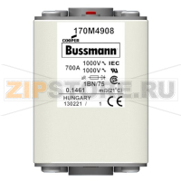 Предохранитель, 700 A, AC 1000 В, 100 кА, size 1, 53x53x75 мм, aR, IEC Eaton FUSE 700A 1000V 1B
