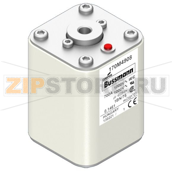 Предохранитель, 700 A, AC 1000 В, 100 кА, size 1, 53x53x75 мм, aR, IEC Eaton FUSE 700A 1000V 1B 