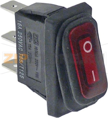 ПЕРЕКЛЮЧАТЕЛЬ ОДНОПОЛЮСНЫЙ С ПОДСВЕТКОЙ КРАСНЫЙ 