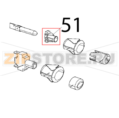 Supporto lampada interno Unox XL 413 Supporto lampada interno Unox XL 413Запчасть на деталировке под номером: 51