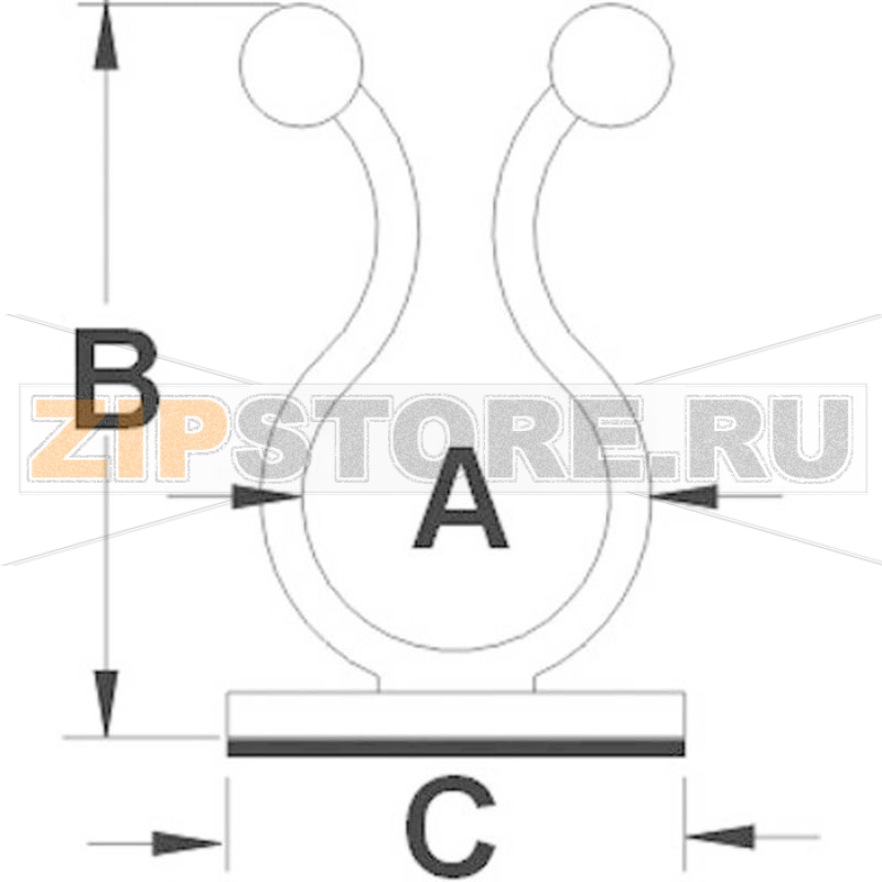 Зажим кабельный 15 мм, самоклеящийся TRU Components TC-TTB15203 