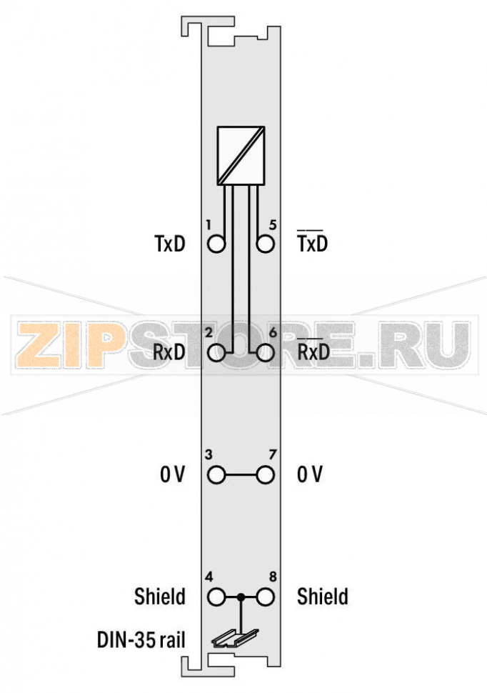 Интерфейс RS-485; 2400 бод; N'; 8/1 бит; светло-серые Wago 750-653/000-007 