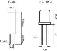 Кварц 32.7680 кГц, TC 38, 3x6 мм TRU Components 168467 