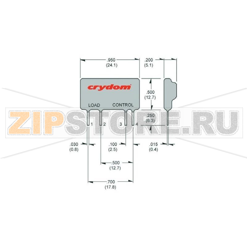 Реле твердотельное 2 А, 280 В/AC, 1 шт Crydom ASO242 