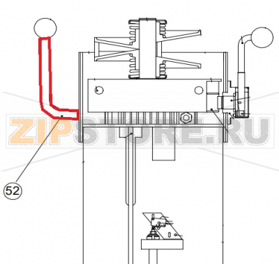 Leva sollevamento vasca Sigma BM 30              Leva sollevamento vasca Sigma BM 30Запчасть на сборочном чертеже под номером: 52Название запчасти Sigma на итальянском языке: Leva sollevamento vasca Sigma BM 30