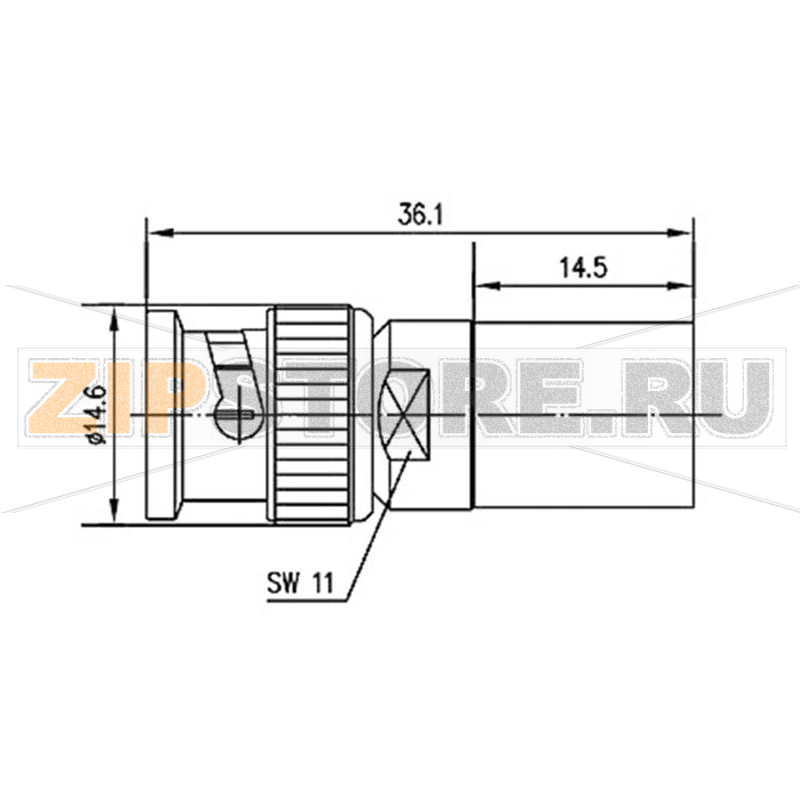 Разъем BNC, 50 Ом, 1 шт Telegärtner J01000A0060 
