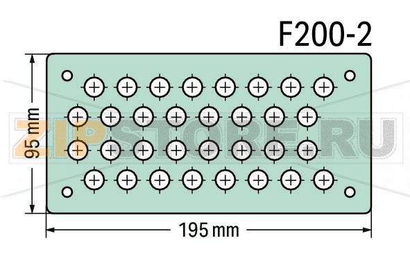 Фланцевая пластина; F200-2; ШxВ (195x95 мм); Просверленные отверстия: 32 M12 Wago 850-818/002-003 