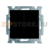Выключатель двухклавишный с подсветкой, черный ABB 2CKA001012A2178