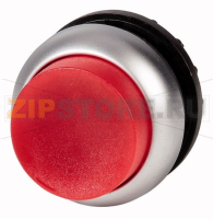 Головка кнопки с подсветкой, выступающие, без фиксации, красная Eaton M22-DLH-R