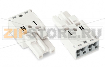 Разъем; 2-пол.; Код. A; 4,00 mm; белые Wago 770-222 Protected against mismating and maintenance-freePush-in CAGE CLAMP® spring pressure connection technology allows solid conductors to be simply pushed into a unitTwo-wire connection per pole for loops or bridges...