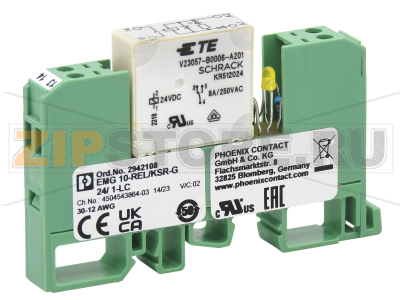 Релейный модуль со впаянным миниатюрным реле Phoenix Contact EMG 10-REL/KSR-G 24/1-LC материал контактов (AgNi): для средних и больших нагрузок, 1 замыкающий контакт, входное напряжение 24 В пост. тока.Минимальный заказ: 10 шт.Упаковка: 10 шт.