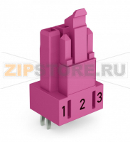 Розетка для печатных плат; прямые; 3-пол.; Код. B; розовые Wago 890-883