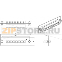 панель для FO-19BX с 12 LC оптическими адаптерами, 12 волокон, многомод OM3/OM4, 120x32 мм, адаптеры цвета аква (aqua)