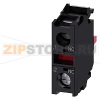 Контактный модуль с 1 контактным элементом, 1 НЗ, позолоченные контакты, винтовой зажим, для крепления на переднюю панель Siemens 3SU1400-1AA10-1MA0