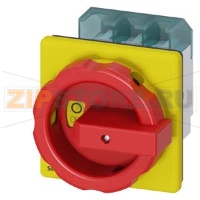 АВАРИЙНЫЙ ГЛАВНЫЙ УПРАВЛЯЮЩИЙ ПЕРЕКЛЮЧАТЕЛЬ 3 ПОЛЮСА IU=63, P/AC-23A AT 400V=22KW, ДЛЯ ФРОНТАЛЬНОГО МОНТАЖА, МОНТАЖ ПОСР. 4 ОТВЕРСТИЙ ПОВОРОТНЫЙ ИСП. МЕХАНИЗМ КРАСН\ЖЕЛТ. Siemens 3LD2504-0TK53