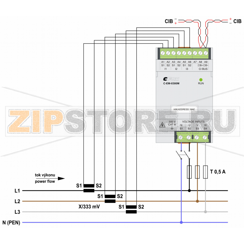 TECO C-EM-0300M, 3f electricity meter 