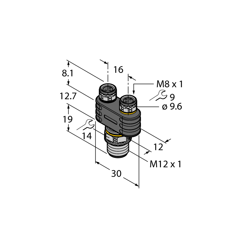 Разветвитель 2-х канальный Turck YB2-FSM4.4-2PKG3M 