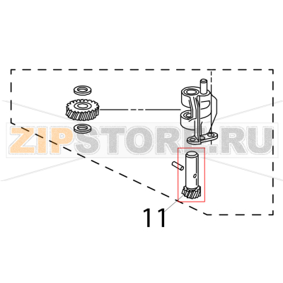 Gear shaft and pinion KitchenAid 5K45SSEWH Gear shaft and pinion KitchenAid 5K45SSEWHЗапчасть на деталировке под номером: 11