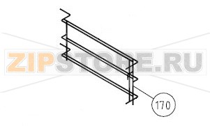 Сетка для поддонов левая Unox XF 085 Оригинальное название запчасти: GR035 - GRIGLIA LAT. SX 3 PIANI XF085 Unox XF 085 На деталировке запчасть Unox XF 085 под номером: 170