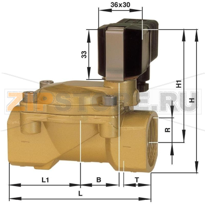 Клапан соленоидный 2/2-ходовой, 230 В/AC, G1/2, 0.1-16 бар, 1 шт Buschjost 8240200.9101.23050 