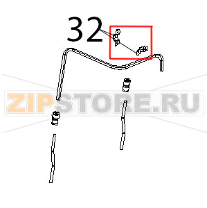 Profilo ferma tubo umidita&#039; lavato Unox XV 703G Profilo ferma tubo umidita' lavato Unox XV 703GЗапчасть на деталировке под номером: 32