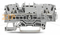 2-conductor through terminal block; 2.5 mm; with test option; same profile as 2-conductor disconnect terminal block; side and center marking; for DIN-rail 35 x 15 and 35 x 7.5; Push-in CAGE CLAMP®; 2,50 mm; gray Wago 2002-1601