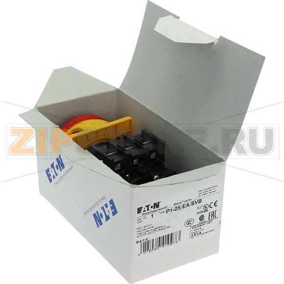 Выключатели главные, P1, 25 A, монтаж, 3-полюсн Eaton P1-25/EA/SVB 