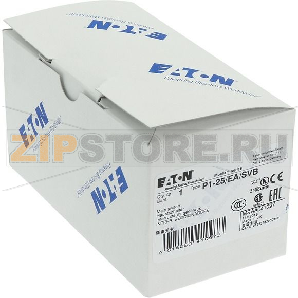Выключатели главные, P1, 25 A, монтаж, 3-полюсн Eaton P1-25/EA/SVB 