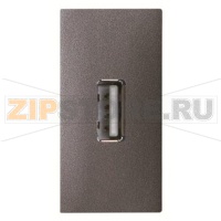 Механизм USB разъёма, одномодульный, антрацитовый ABB 2CLA215580N1801