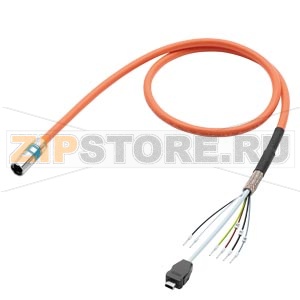 Одно кабеля сборные 4G0.38 + 2x0.38 + 4x0.2 C СКОРОСТЬ-CONNECT разъем M12 Ядро с гильзами Кабеля для передачи данных с IX разъем UL / CSA DESINA MOTION-CONNECT 800PLUS Dmax. = 9,7 мм, длина (м) = Siemens 6FX8002-8QN04-.... 