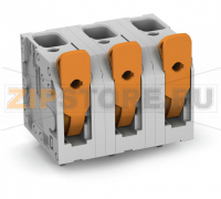 Клемма на печатную плату; рычаг; 3; Шаг контактов 12,5 мм; 8-пол.; Push-in CAGE CLAMP®; 6,00 mm; серые Wago 2606-3358