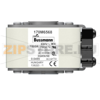 Предохранитель, 1500 A, AC 690 В, 200 кА, size 3, 76x92x53 мм, aR, IEC UL Eaton FUSE 1500A 690