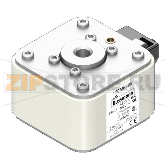Предохранитель, 1500 A, AC 690 В, 200 кА, size 3, 76x92x53 мм, aR, IEC UL Eaton FUSE 1500A 690 