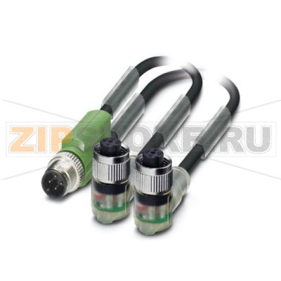 Кабель для датчика / исполнительного элемента Phoenix Contact SAC-3P-M12Y/2X0,6-PUR/M12FR2LB 3-полюсн., PUR без галогенов, темно-серый RAL 7021, Штекеры прямое M12, А-кодирование, к Гнездо угловой M12, А-кодирование, с помощью 2 светодиодных индикатора, PIN 2+4 с перемычкой и Гнездо угловое M12, А-кодирование, с помощью 2 светодиодных индикатора, PIN 2+4 с перемычкой, Длина кабеля: 0,6 м.Минимальный заказ: 1 шт.Упаковка: 1 шт.