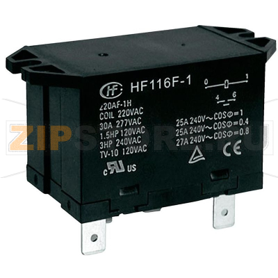 Реле электромагнитное 12 В/DC, 25 А, 1 шт Hongfa HF116F-1/012DA-2HTW 