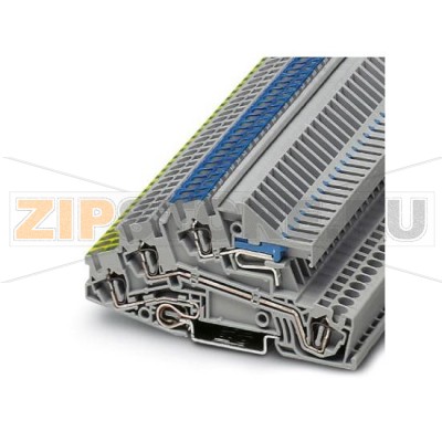 Монтажные многоярусные клеммы Phoenix Contact STI 2,5-PE/L/NT Пружинный зажим, Сечение:  0,08 мм² - 4 мм², AWG: 28 - 12, Ширина: 5,2 мм, Цвет: cерый, Тип монтажа: NS 35/7,5, NS 35/15.Минимальный заказ: 50 шт.Упаковка: 50 шт.