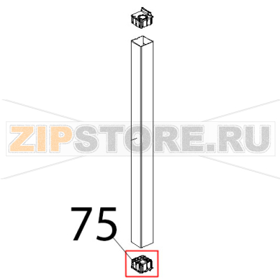 Tappo fulcro inferiore porta Unox XVC 504 Tappo fulcro inferiore porta Unox XVC 504Запчасть на деталировке под номером: 75