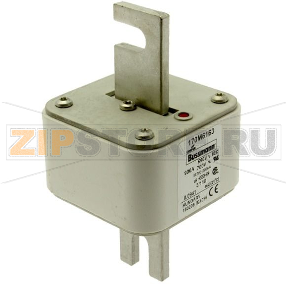 Предохранитель, 900 A, AC 690 В, 200 кА, 3, 76x90x139 мм, aR, DIN, IEC Eaton FUSE 900A 690V 3/1 