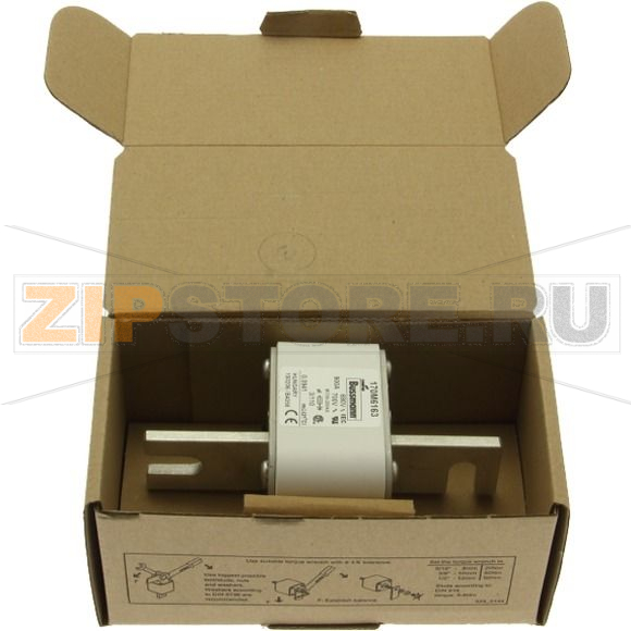 Предохранитель, 900 A, AC 690 В, 200 кА, 3, 76x90x139 мм, aR, DIN, IEC Eaton FUSE 900A 690V 3/1 
