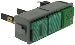 БЛОК ПЕРЕКЛЮЧАТЕЛЕЙ С 1 ЗЕЛЕНЫМ МОНОПОЛЮСНЫМ ПЕРЕКЛЮЧАТЕЛЕМ 