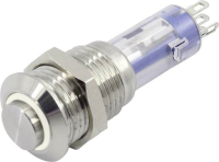 Кнопка 48 В, 2 A, 1 x вкл/выкл, с фиксацией, 1 шт TRU Components LAS4GQH-11ZE/W/24V/S