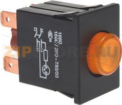 ПЕРЕКЛЮЧАТЕЛЬ НА ДВА ПОЛОЖЕНИЯ, ОРАНЖЕВЫЙ, 16 А, 250 В 