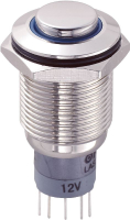 Кнопка антивандальная 250 В/AC, 3 А, 1 x вкл/вкл, с фиксацией, IP67, 1 шт TRU Components LAS2GQH-11ZE/B/12V/N/P