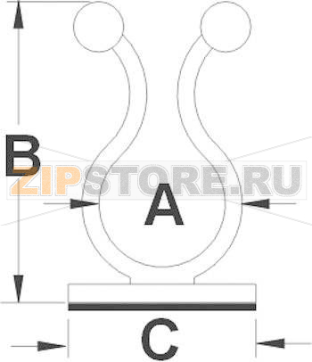 Зажим кабельный 10 мм, самоклеящийся TRU Components TC-TTB08203 