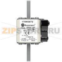 Предохранитель, 550 A, AC 690 В, 200 кА, size 1, 45x59x110 мм, aR, IEC UL Eaton FUSE 550A 690V