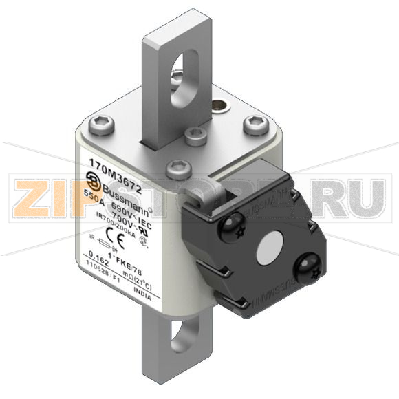 Предохранитель, 550 A, AC 690 В, 200 кА, size 1, 45x59x110 мм, aR, IEC UL Eaton FUSE 550A 690V 