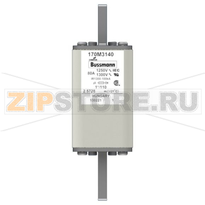 Предохранитель, 80 A, AC 1250 В, 100 кА, size 1, 45x45x138 мм, aR, DIN, IEC Eaton FUSE 80A 1250 